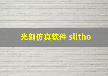 光刻仿真软件 slitho